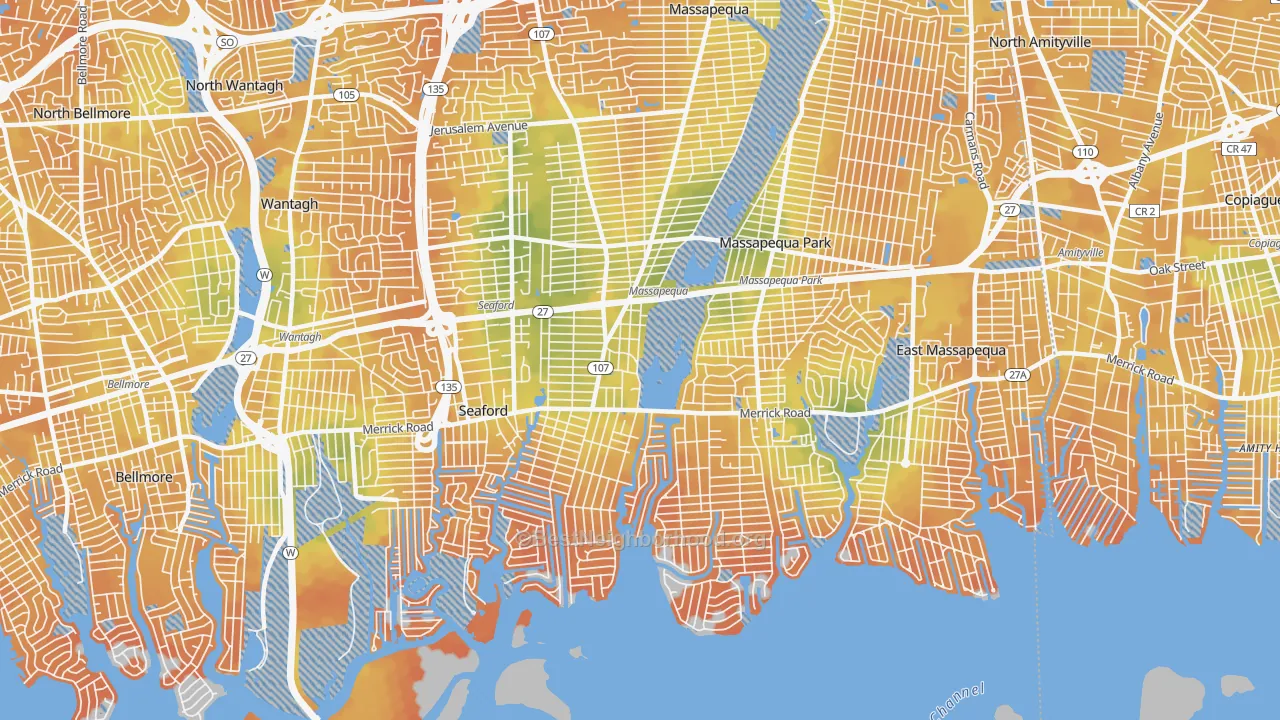 Bike Grade map of Massapequa, NY
