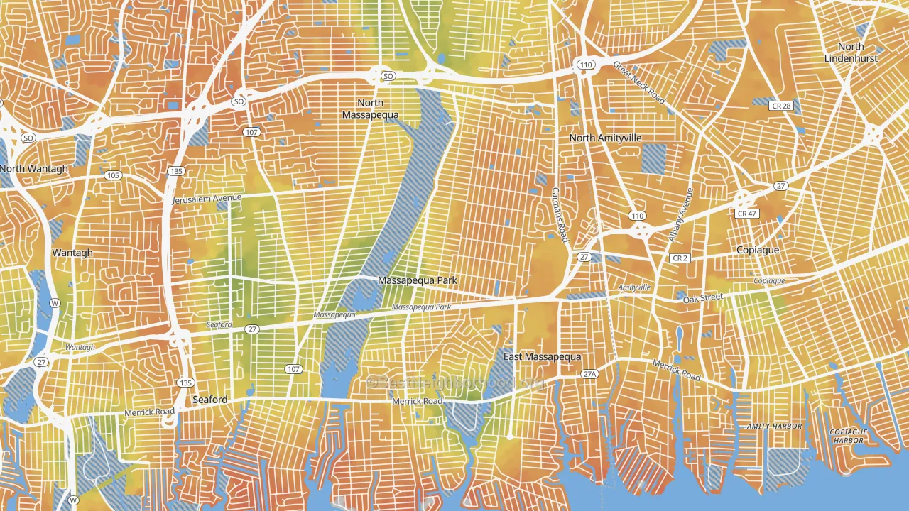 Bike Grade map of Massapequa Park, NY