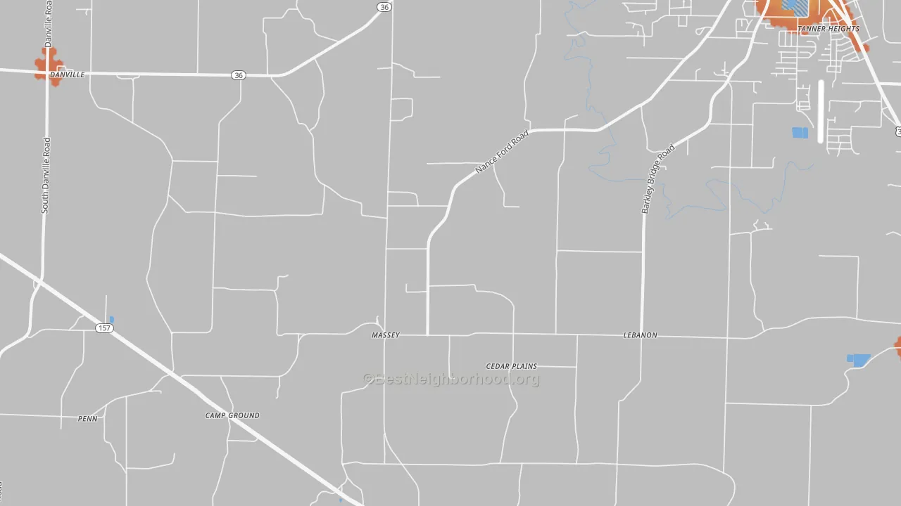 Bike Grade map of Massey, AL