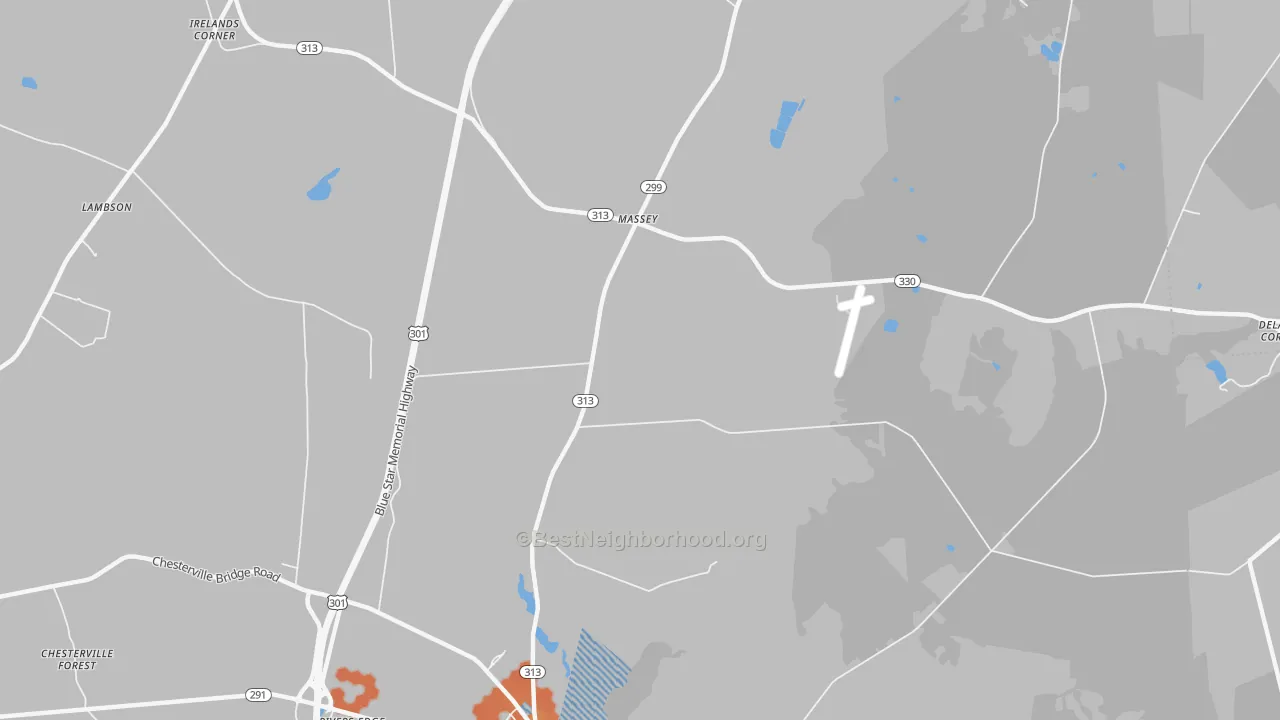 Bike Grade map of Massey, MD