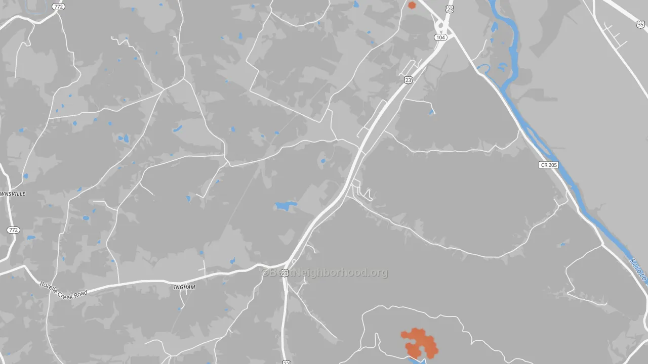 Bike Grade map of Massieville, OH
