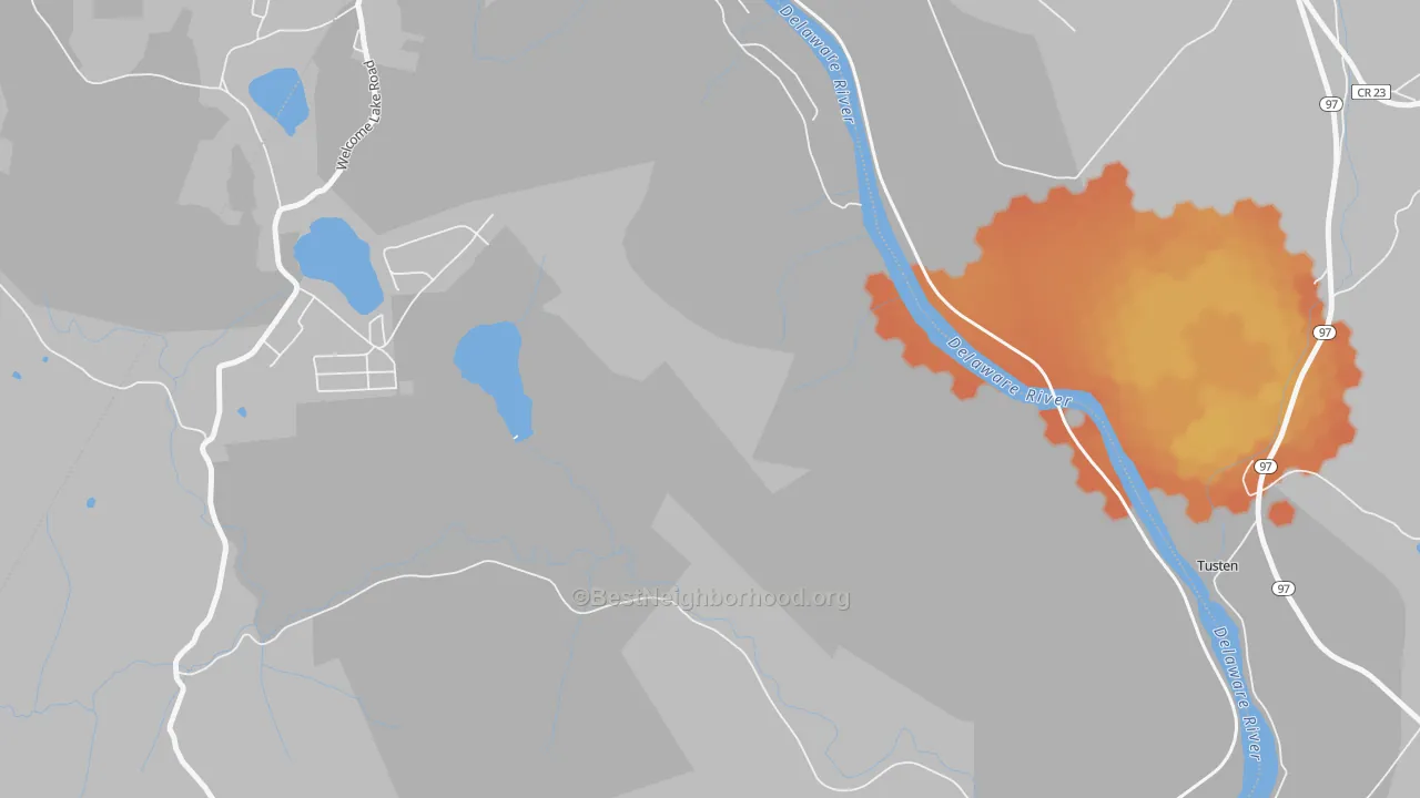 Bike Grade map of Mast Hope, PA