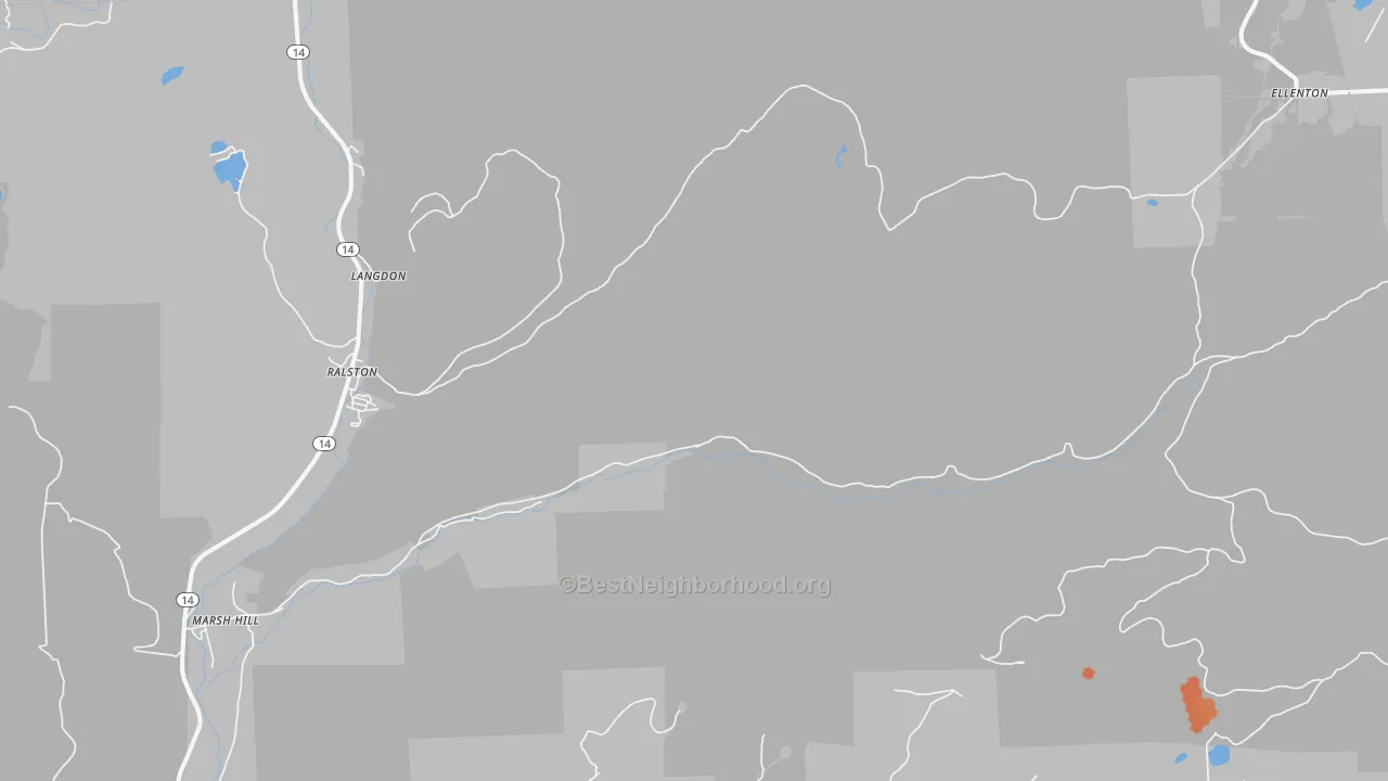 Bike Grade map of Masten, PA