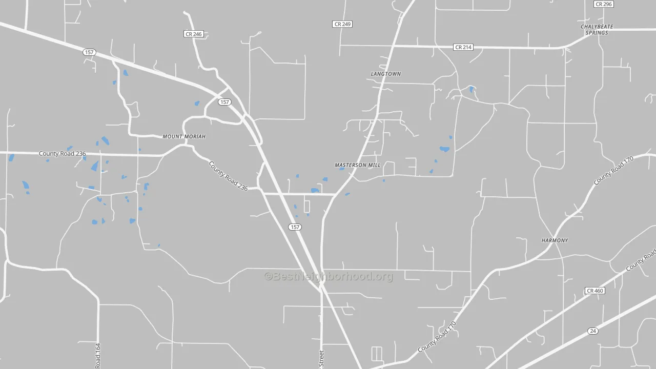 Bike Grade map of Masterson Mill, AL