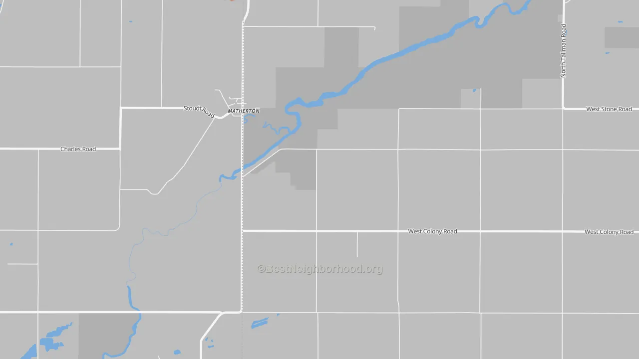 Bike Grade map of Matherton, MI