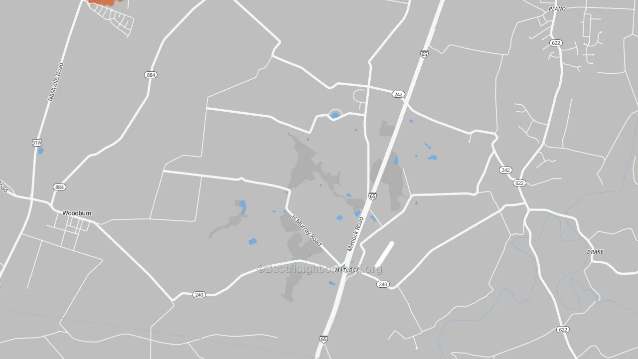 Bike Grade map of Matlock, KY