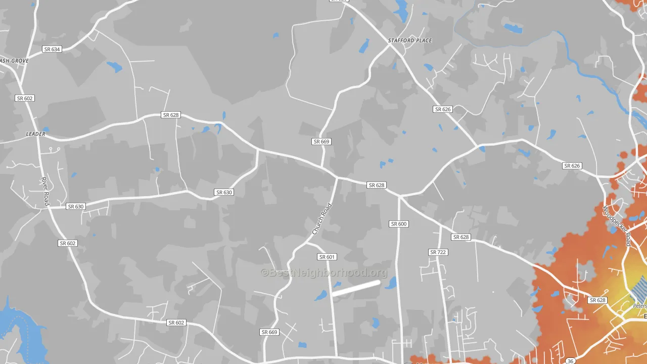 Bike Grade map of Matoaca, VA