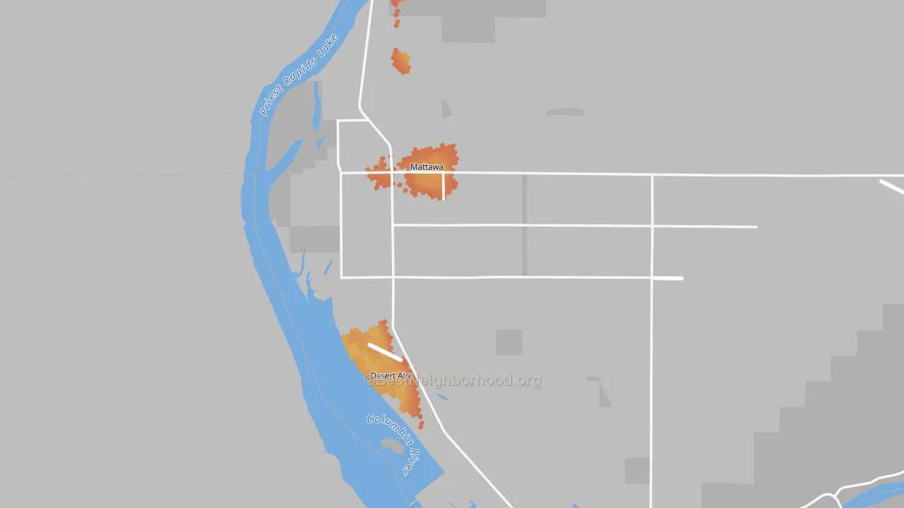 Bike Grade map of Mattawa, WA