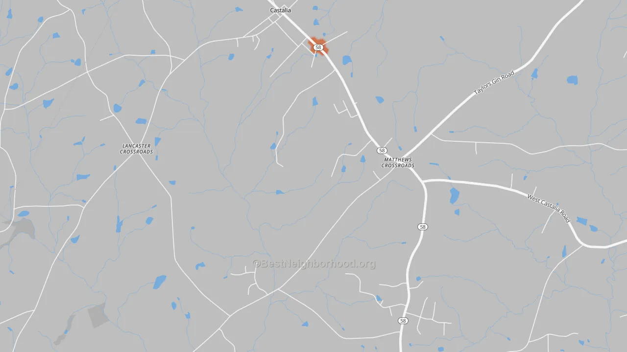 Bike Grade map of Matthews Crossroads, NC