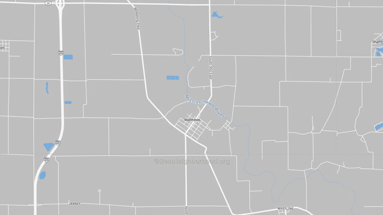 Bike Grade map of Matthews, IN