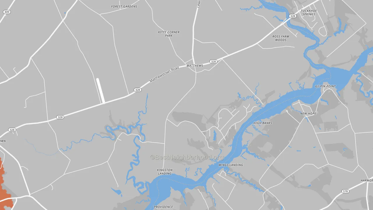 Bike Grade map of Matthews, MD