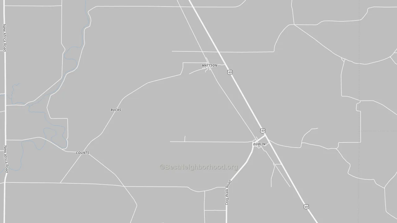 Bike Grade map of Mattson, MS
