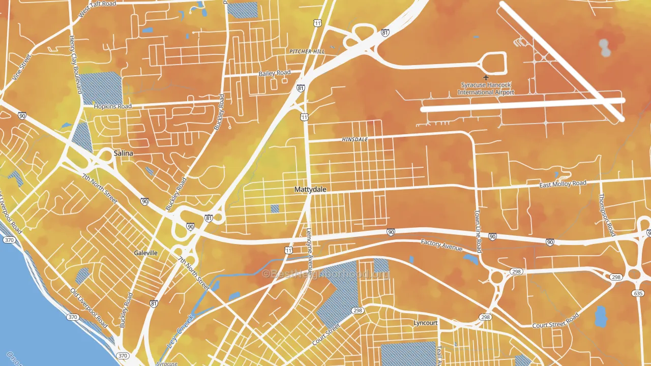 Bike Grade map of Mattydale, NY