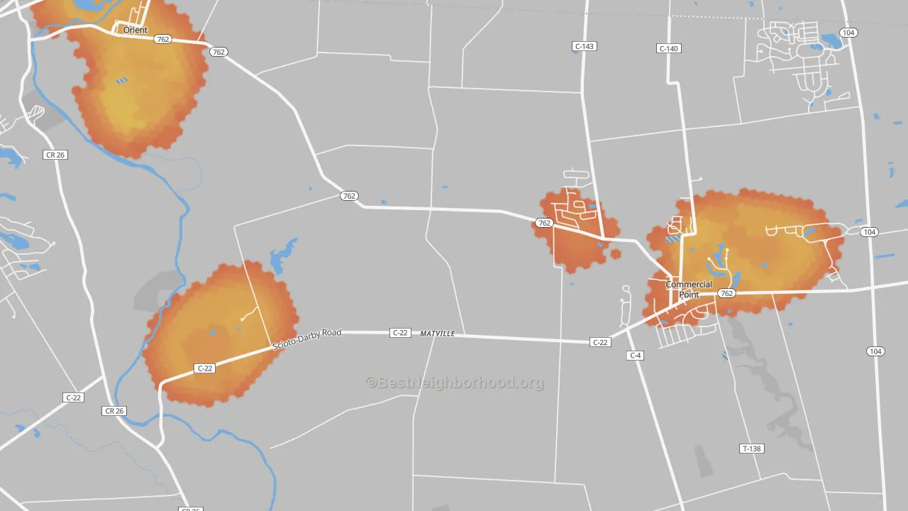 Bike Grade map of Matville, OH