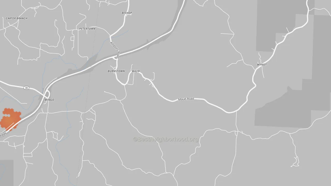 Bike Grade map of Maud, AL