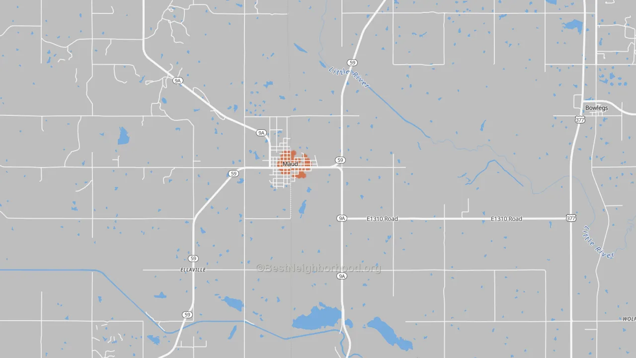 Bike Grade map of Maud, OK