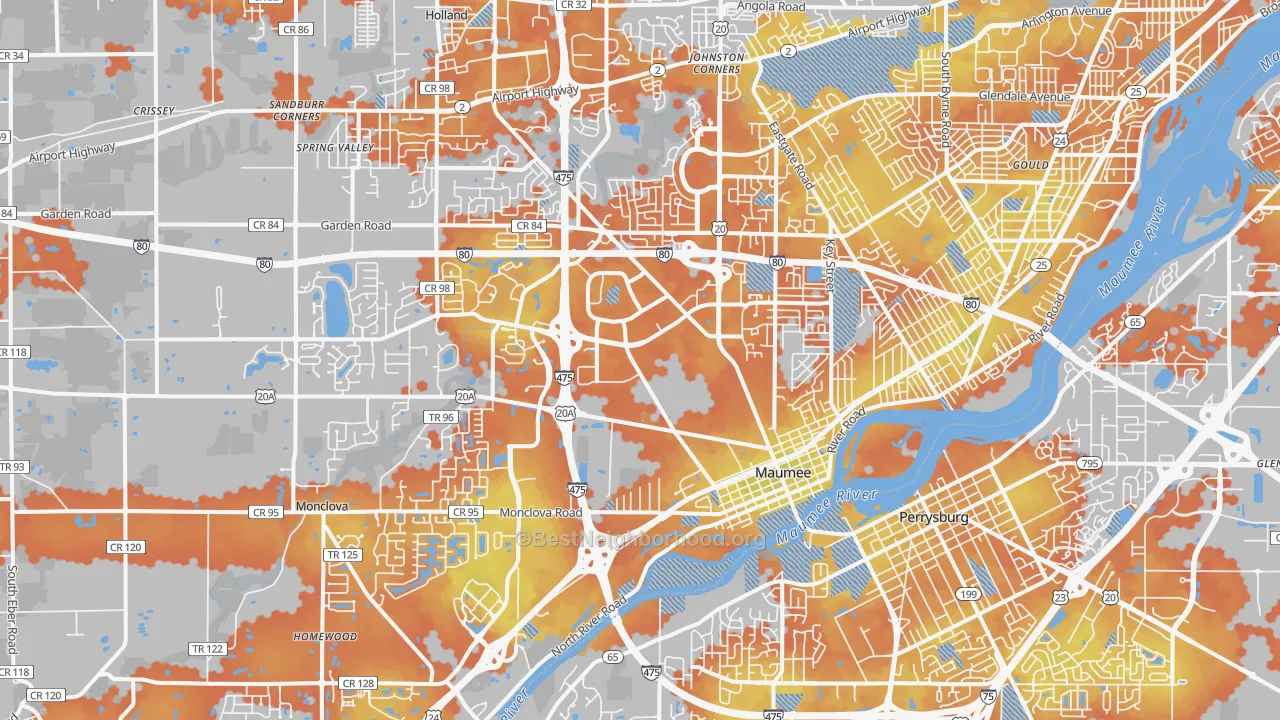 Bike Grade map of Maumee, OH