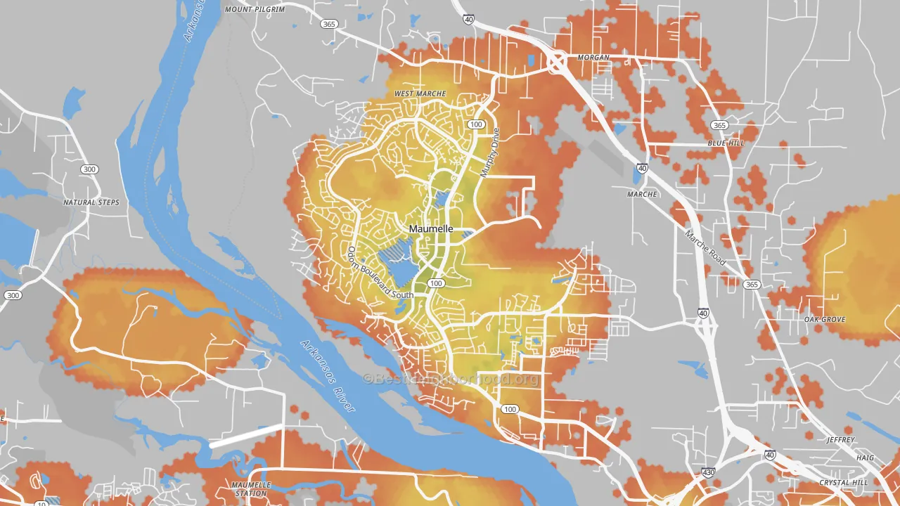 Bike Grade map of Maumelle, AR