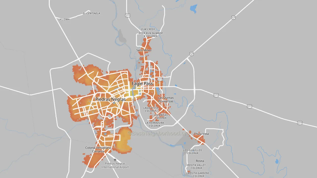 Bike Grade map of Maverick County, TX