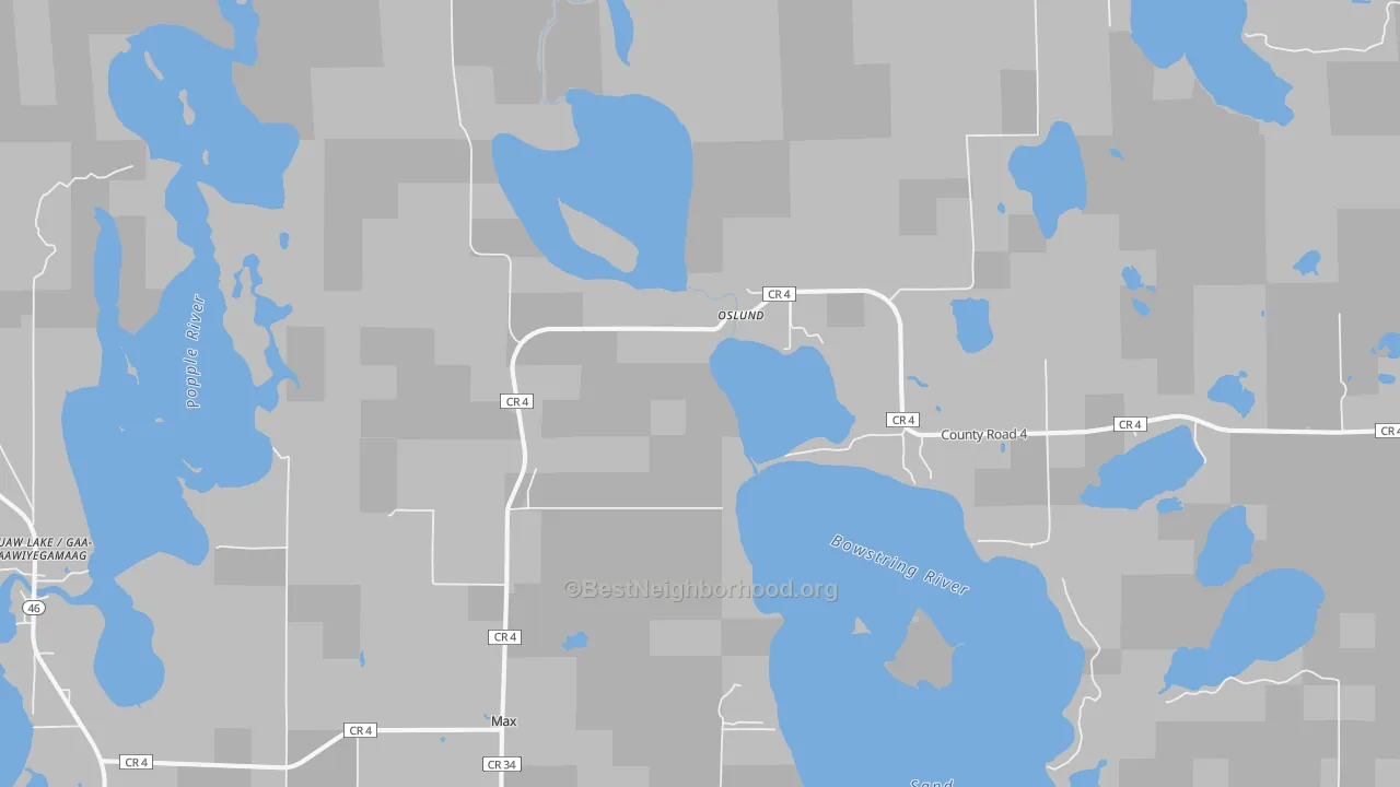 Bike Grade map of Max, MN