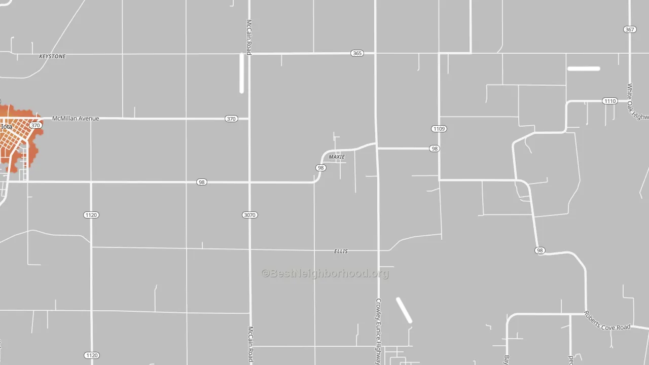 Bike Grade map of Maxie, LA