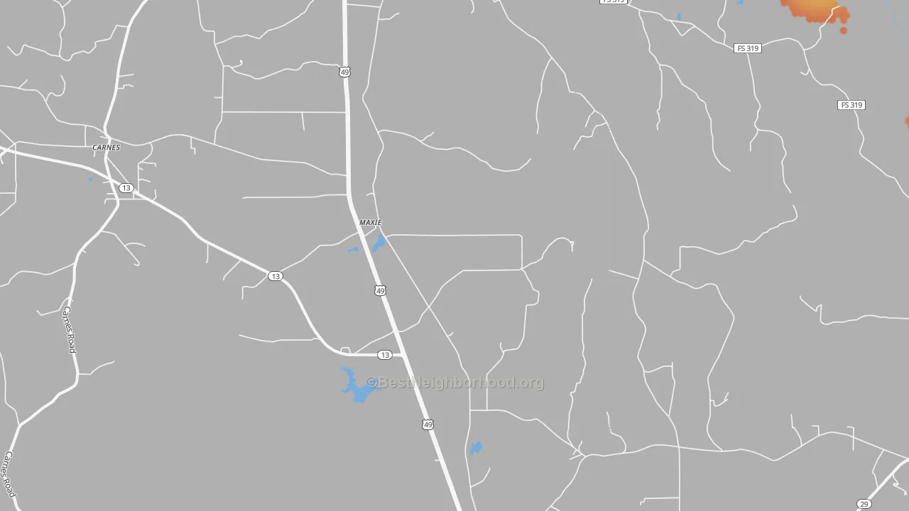 Bike Grade map of Maxie, MS