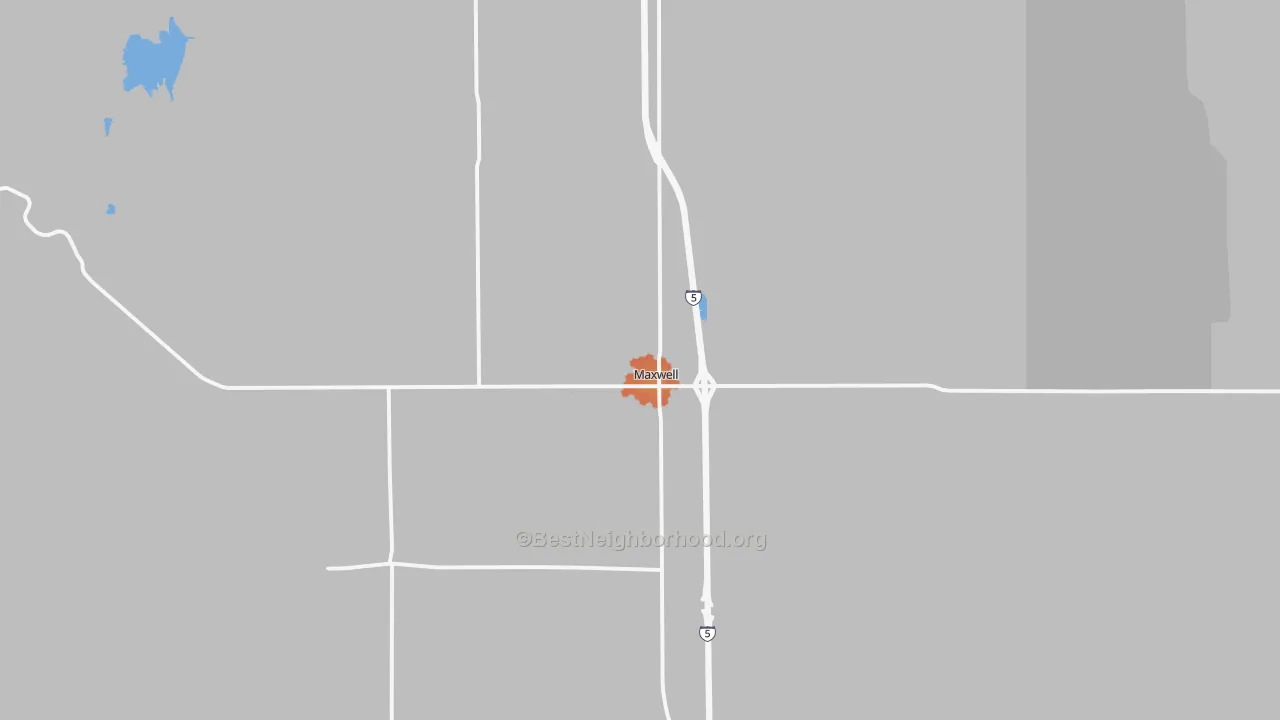 Bike Grade map of Maxwell, CA
