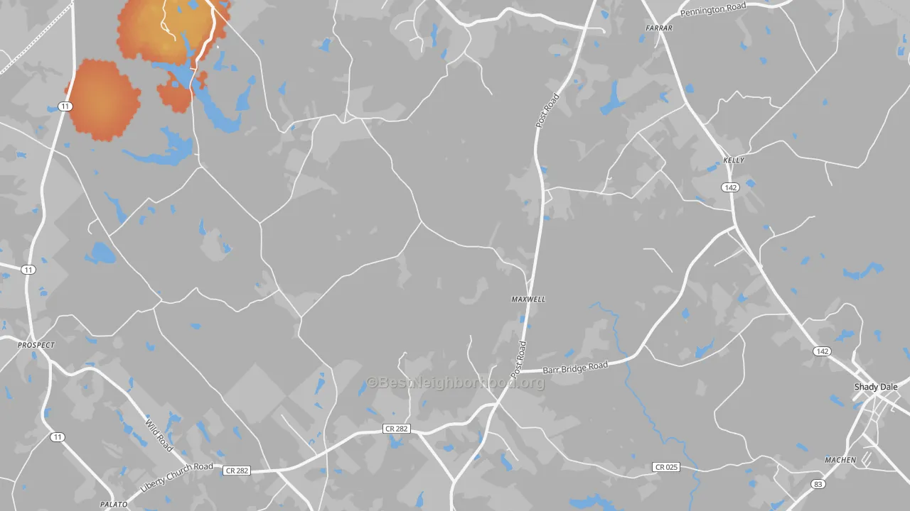 Bike Grade map of Maxwell, GA