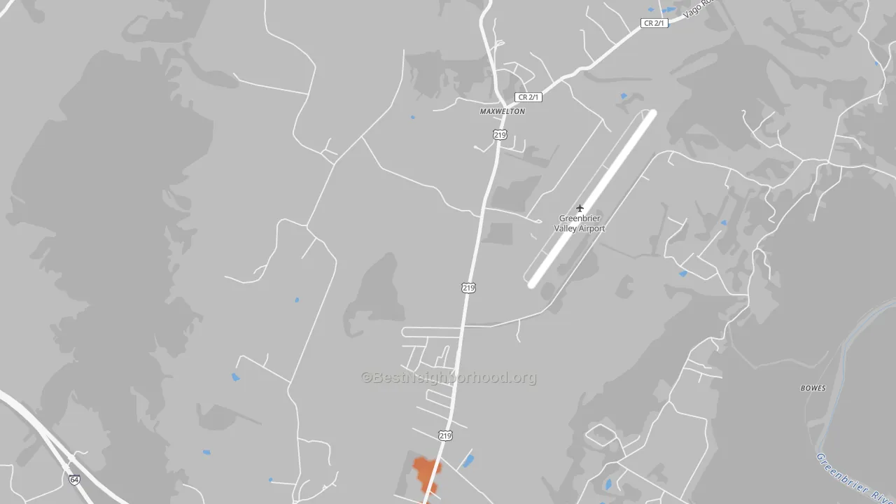 Bike Grade map of Maxwelton, WV