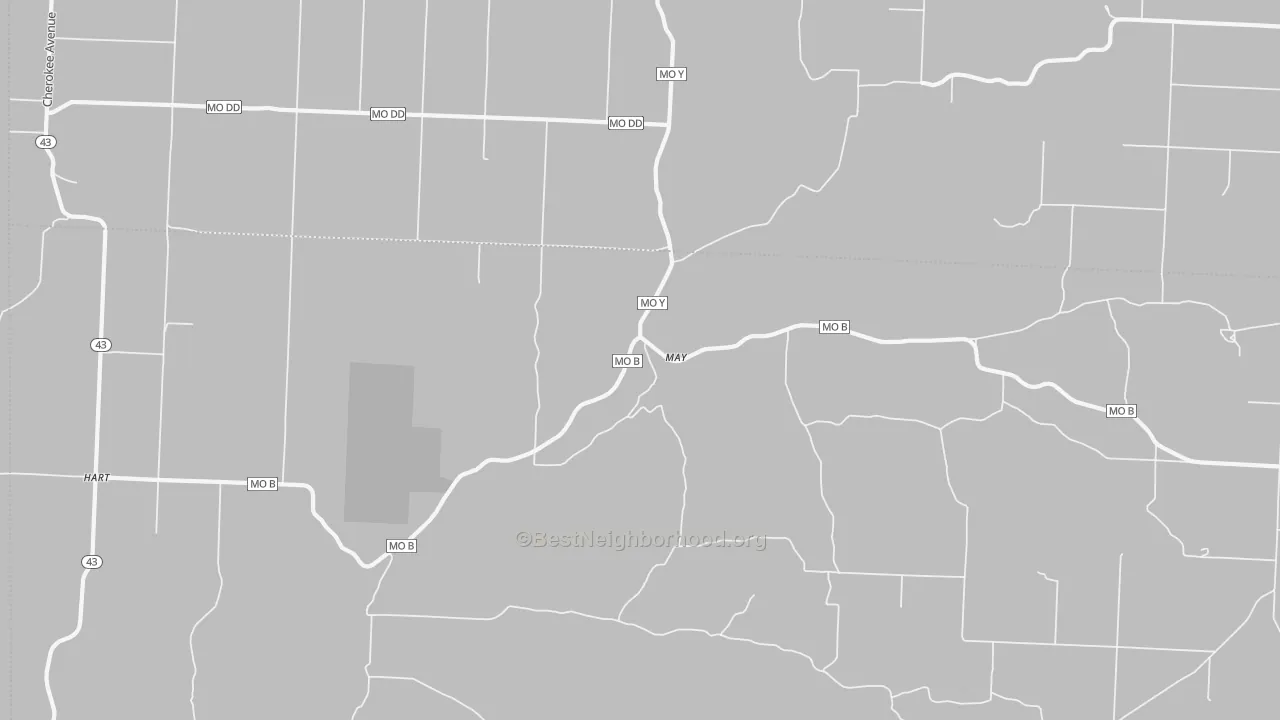 Bike Grade map of May, MO