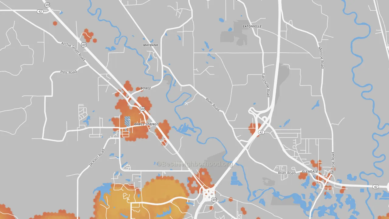 Bike Grade map of Maybank, MS