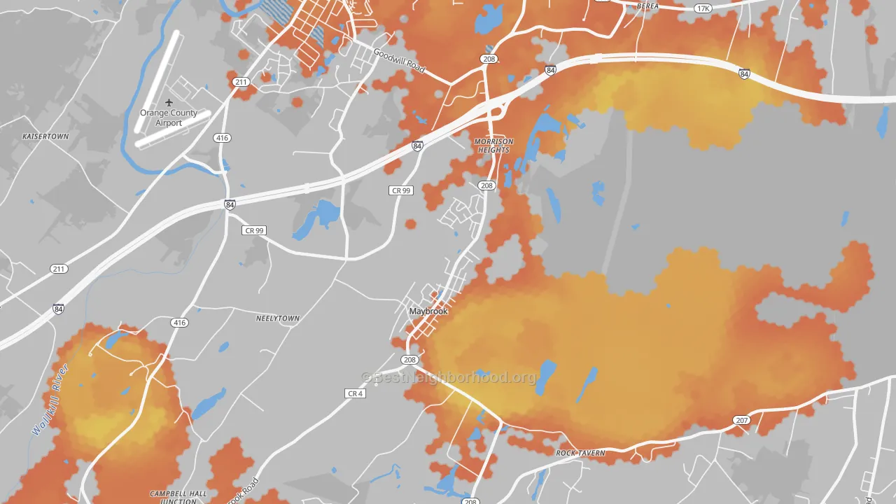 Bike Grade map of Maybrook, NY