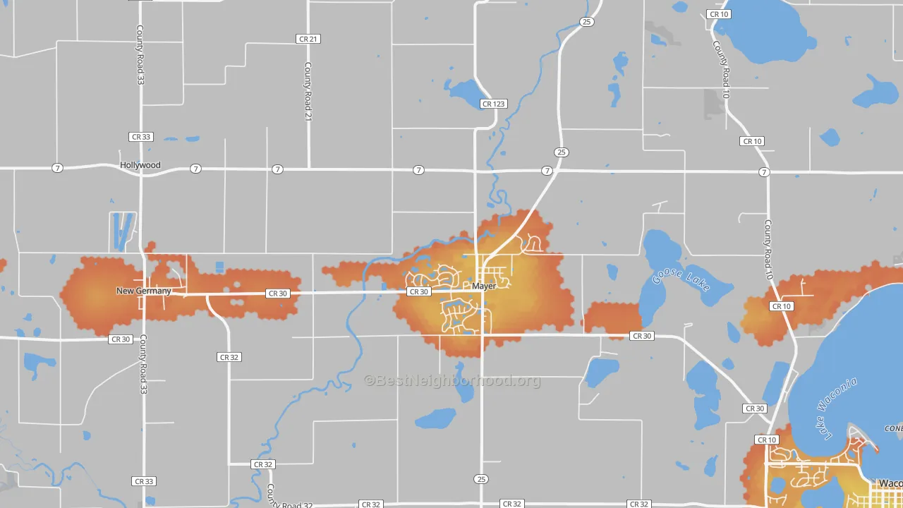 Bike Grade map of Mayer, MN