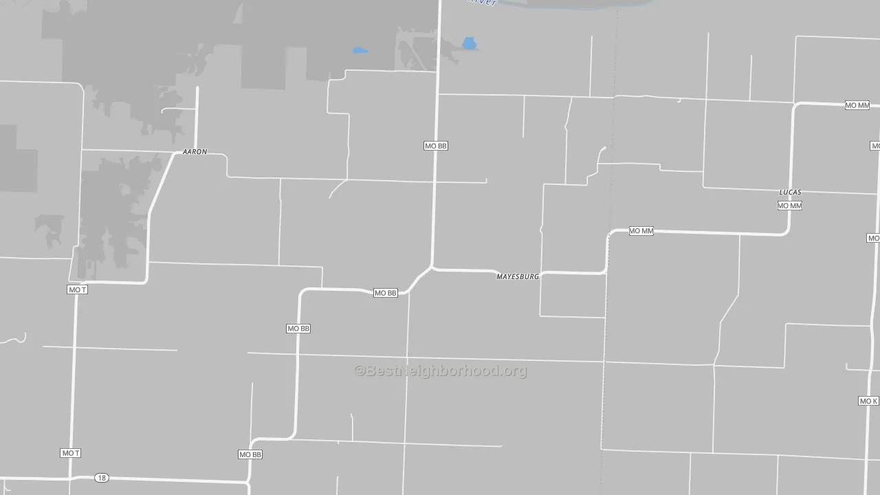 Bike Grade map of Mayesburg, MO