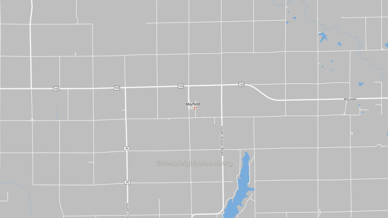 Bike Grade map of Mayfield, KS