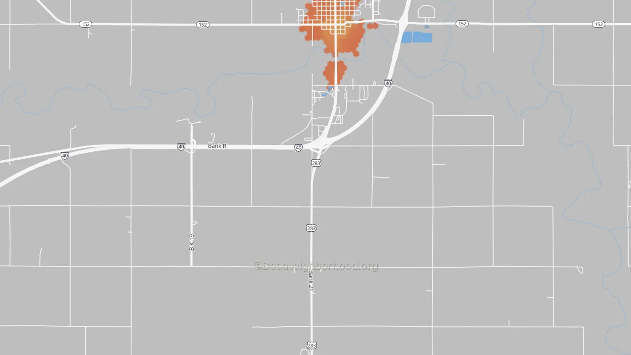Bike Grade map of Mayfield, OK