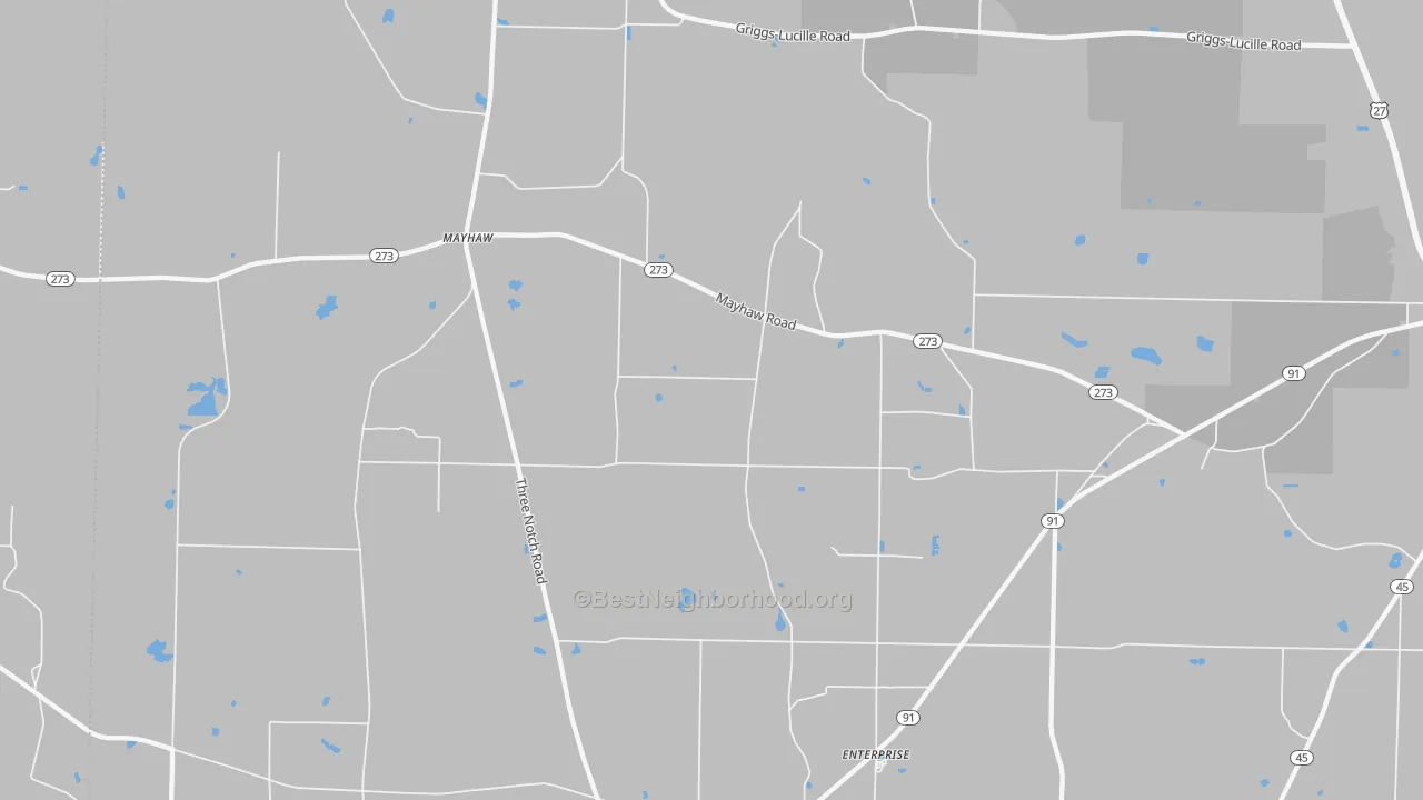 Bike Grade map of Mayhaw, GA