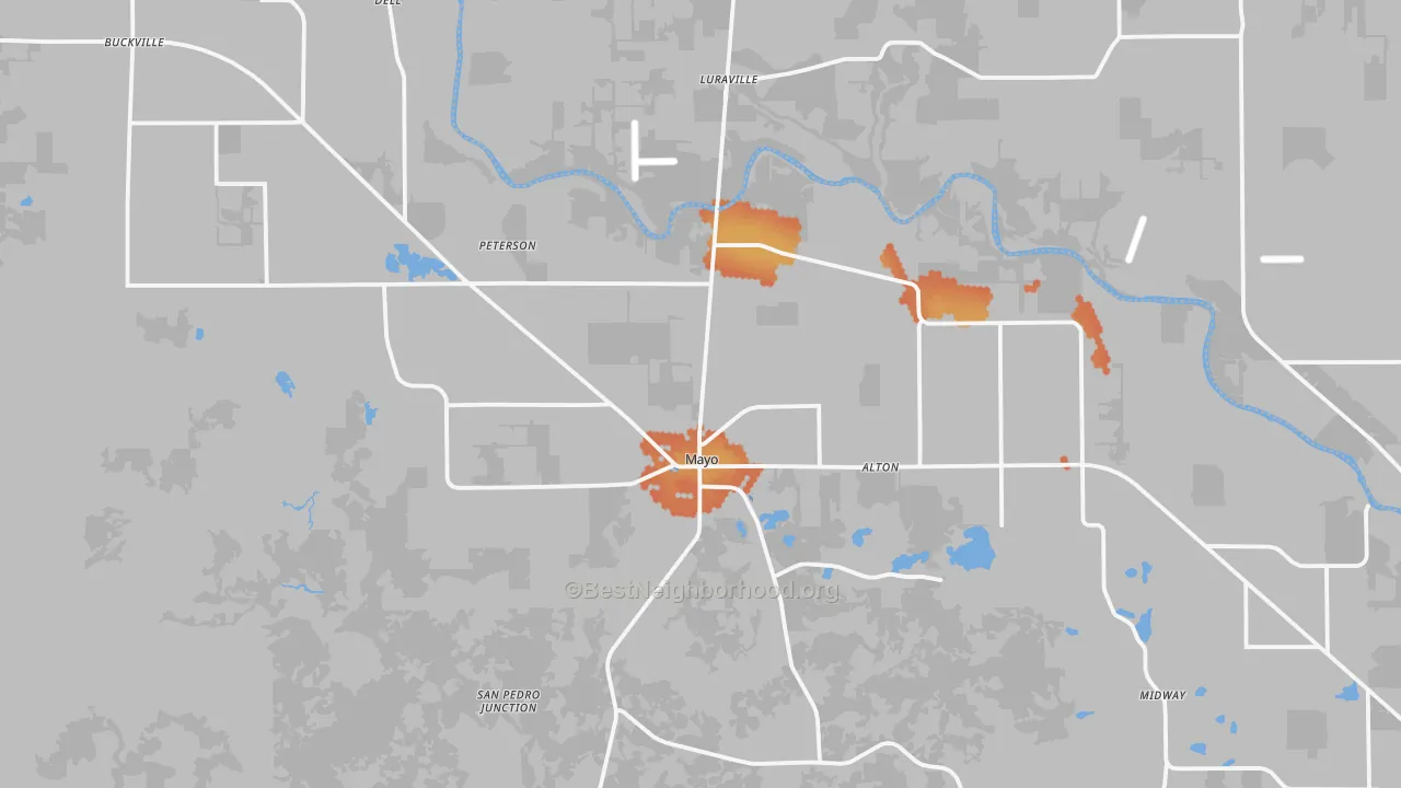Bike Grade map of Mayo, FL