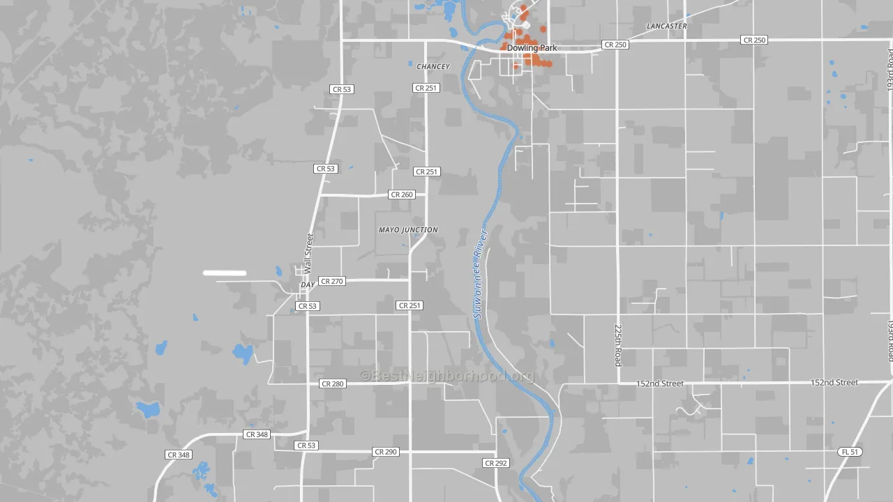 Bike Grade map of Mayo Junction, FL