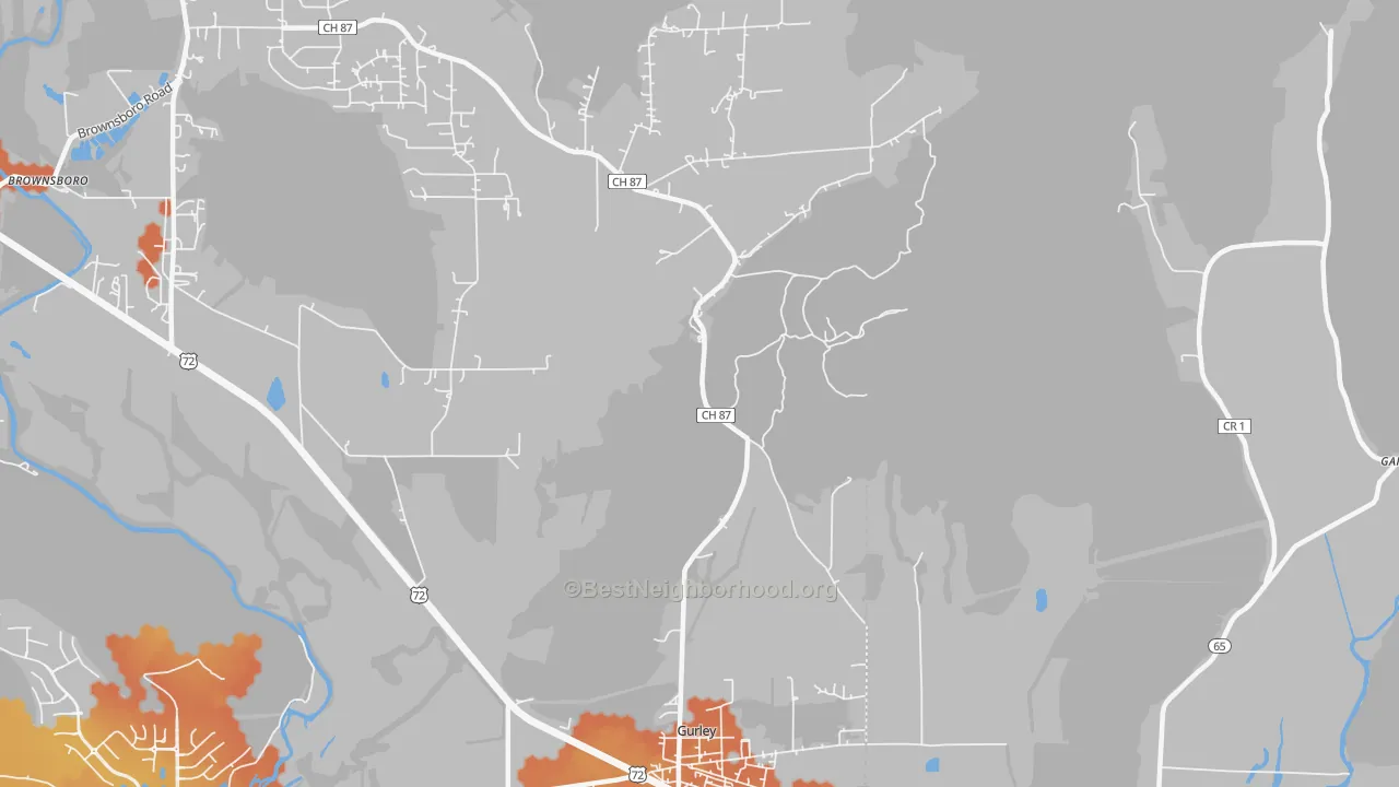Bike Grade map of Maysville, AL