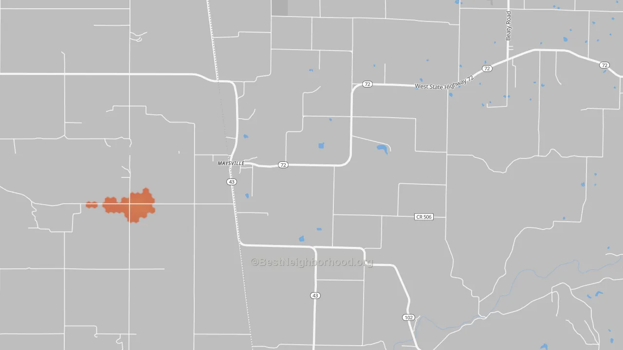 Bike Grade map of Maysville, AR
