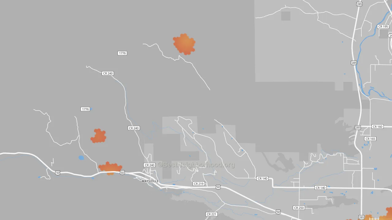 Bike Grade map of Maysville, CO