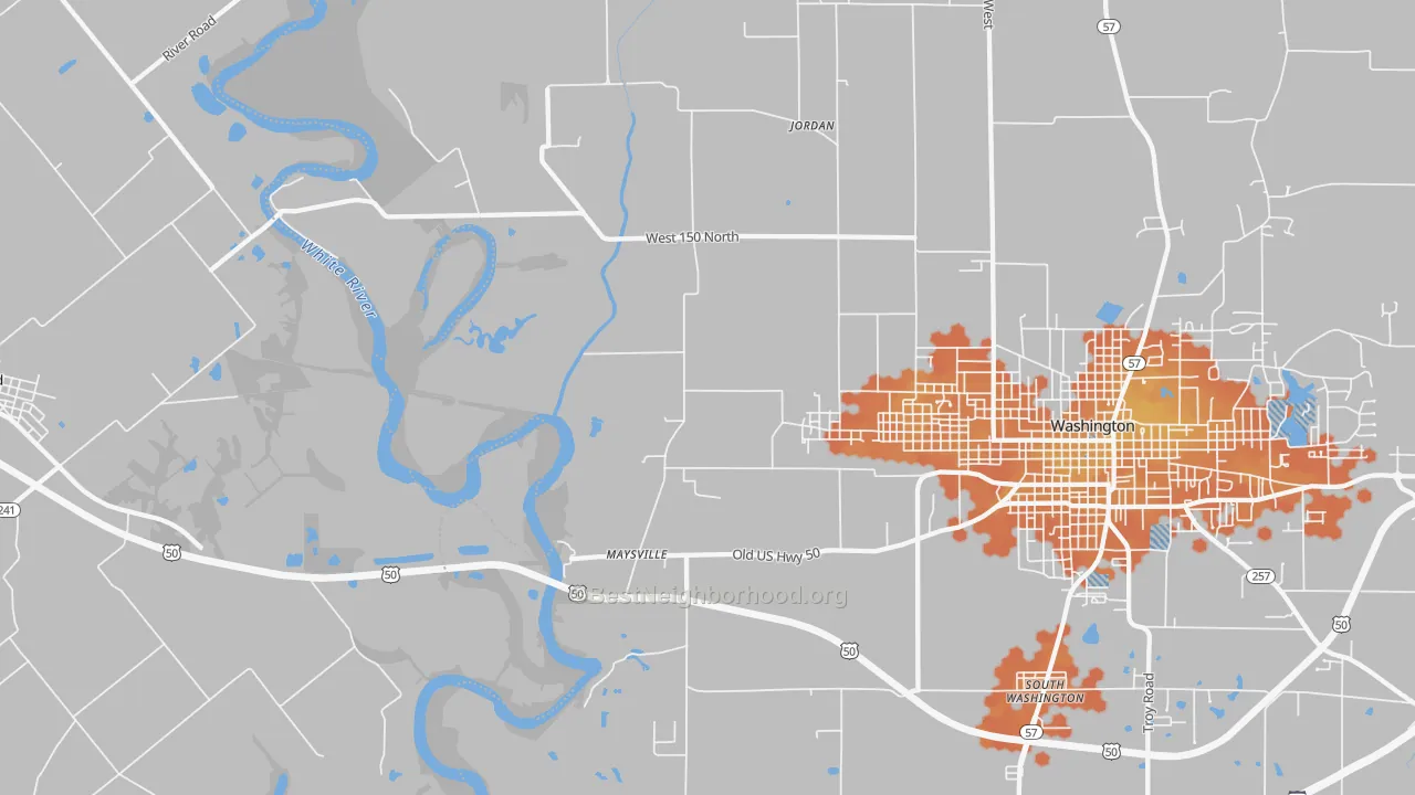 Bike Grade map of Maysville, IN