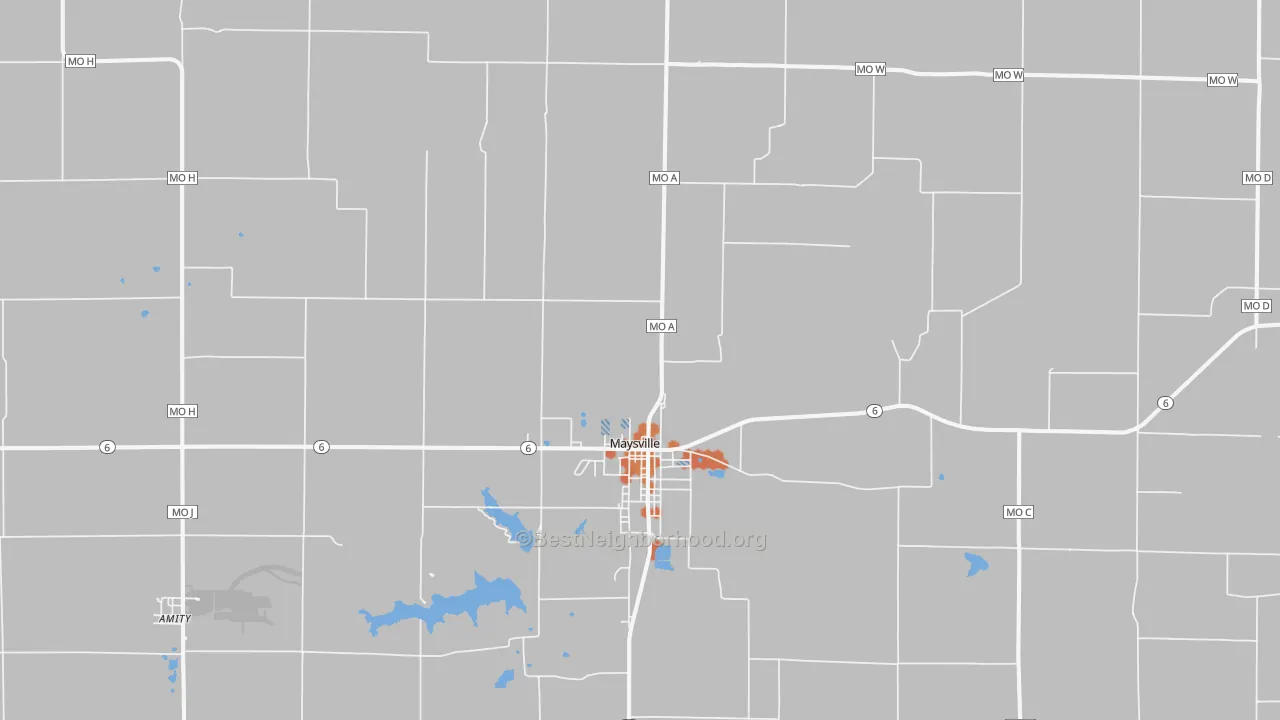Bike Grade map of Maysville, MO