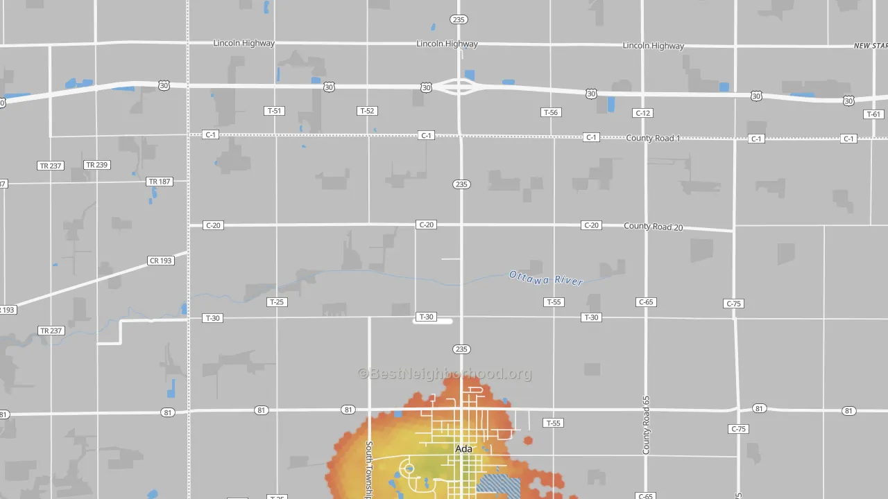 Bike Grade map of Maysville, OH
