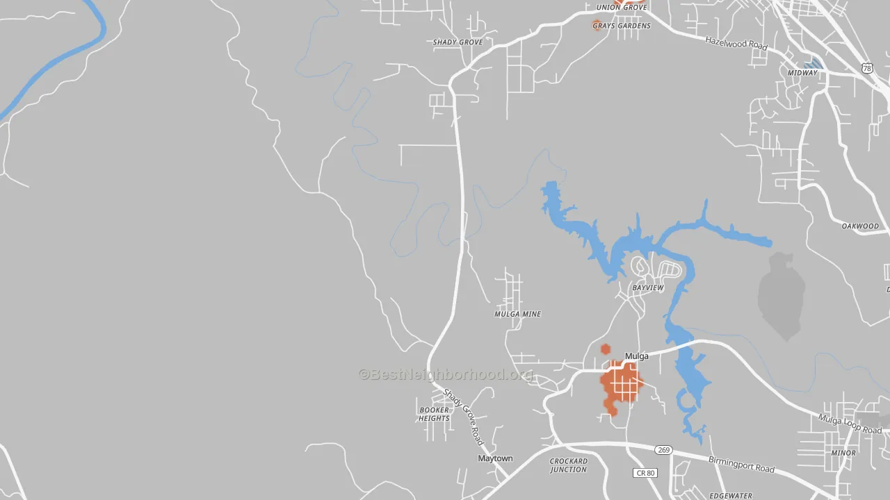 Bike Grade map of Maytown, AL