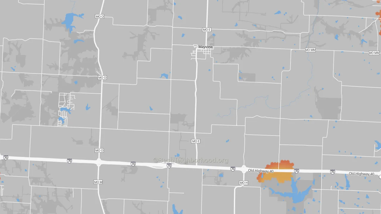 Bike Grade map of Mayview, MO