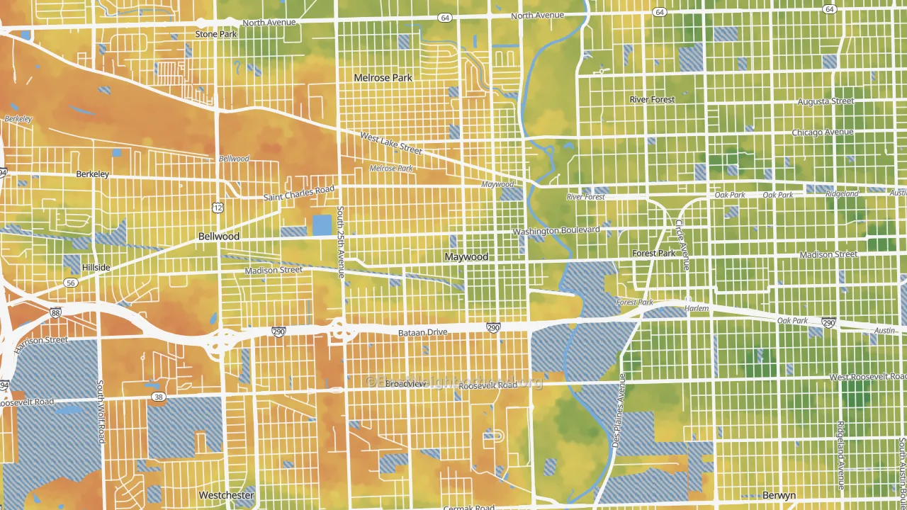 Bike Grade map of Maywood, IL