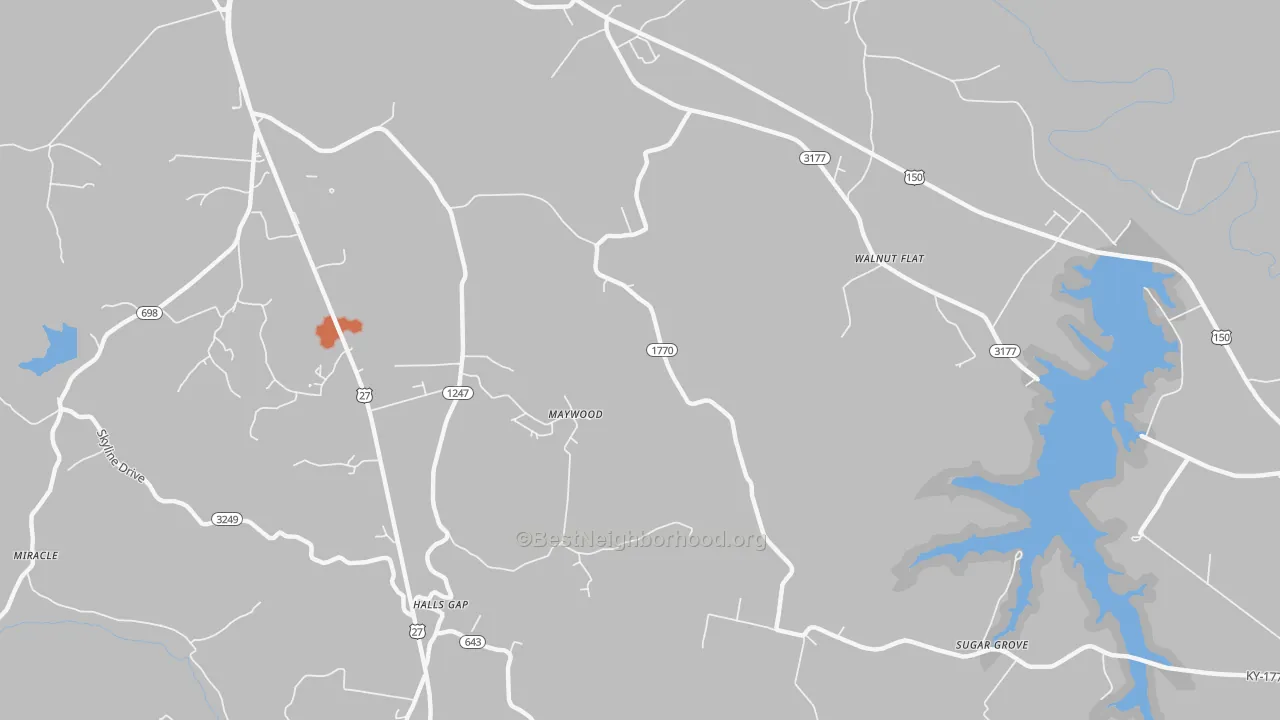 Bike Grade map of Maywood, KY