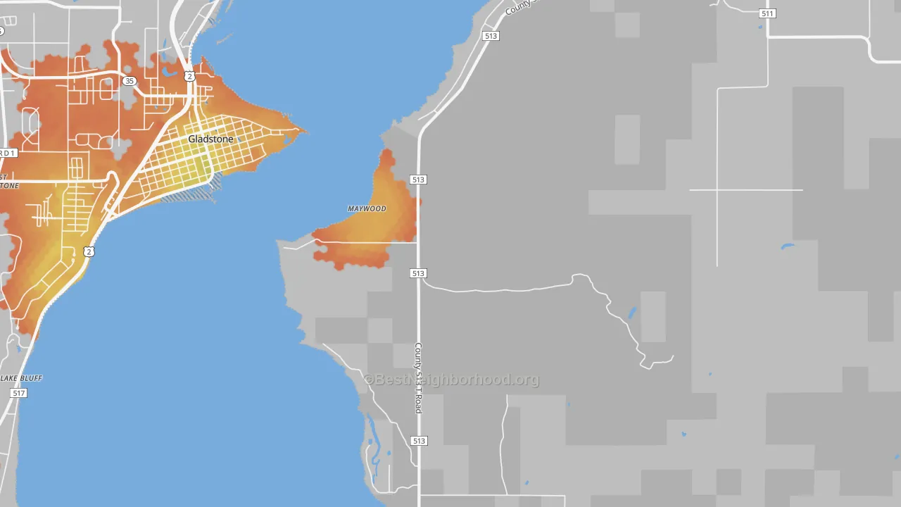 Bike Grade map of Maywood, MI
